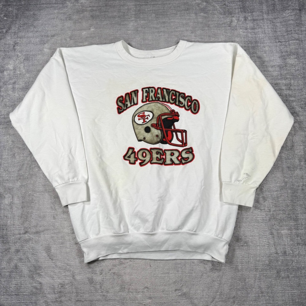 Vintage San Francisco 49ers Sweatshirt Mens XL White 80s Crewneck NFL Football